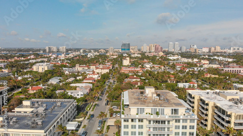 Beautiful aerial view of Palm Beach coastline, Florida