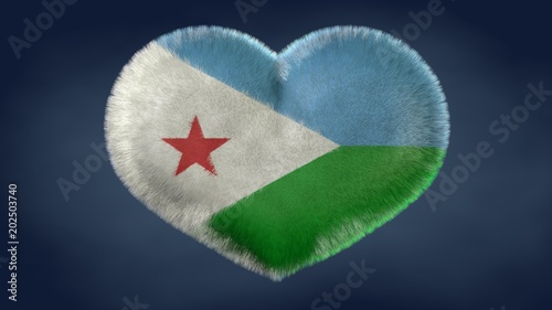Cuore bandiera di Gibuti. photo