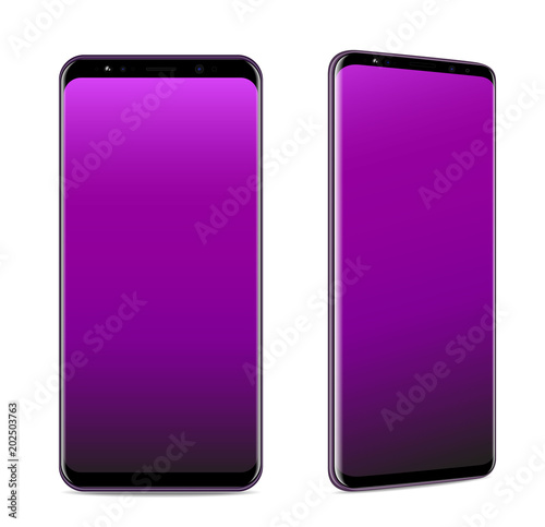 Smartphone realistic vector isolated white illustration.