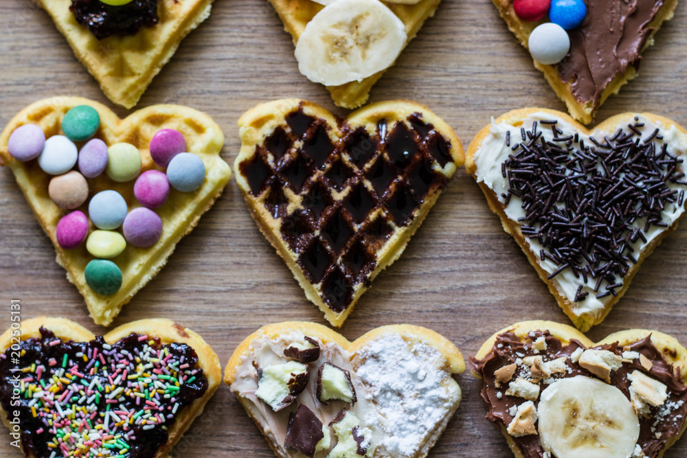 Colorful sweet waffles Colorful sweet waffles