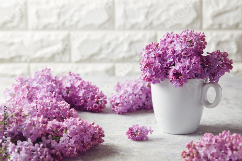 A bunch of fresh lilac at home