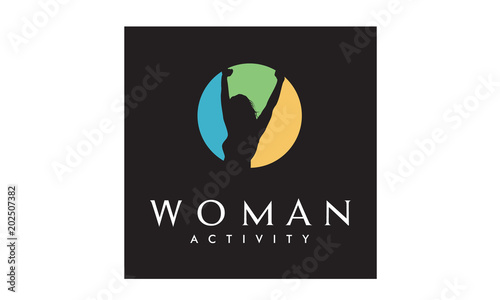 Colorful Woman Wellness, Success and Health logo design 