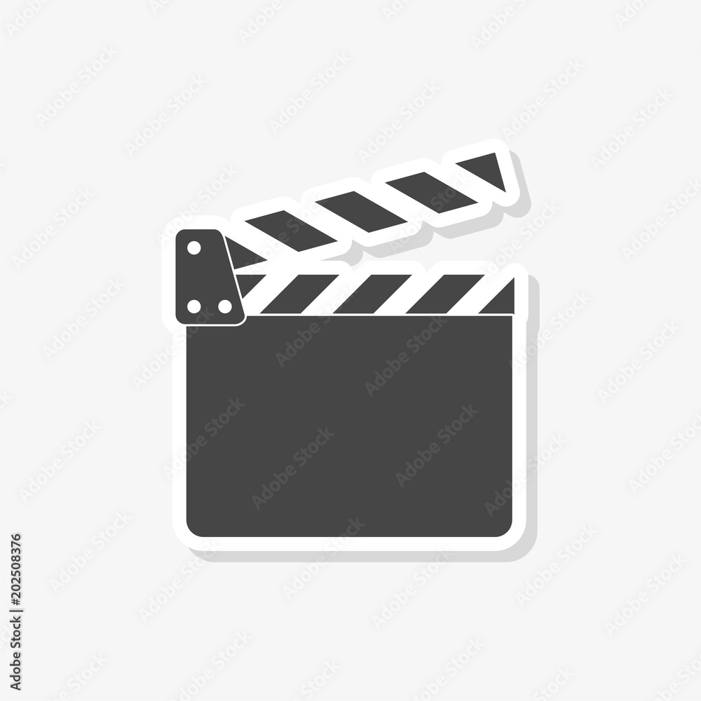 Movie Clapper, Film Flap sticker, simple vector icon Stock Vector | Adobe  Stock