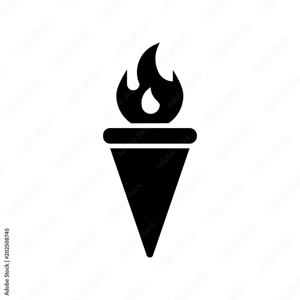Torch with fire icon Torch with fire icon