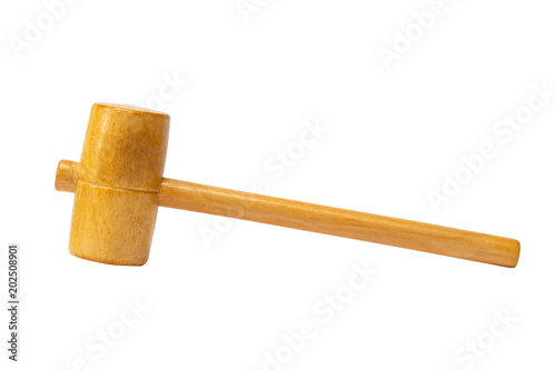 Wooden hammer with clipping path