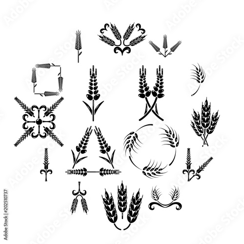 Ear corn icons set. Simple illustration of 16 ear corn vector icons for web