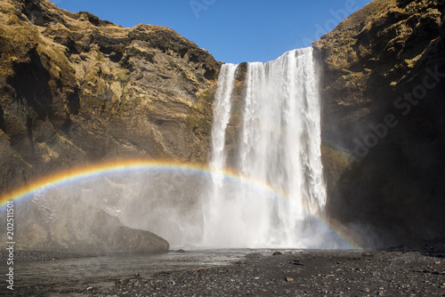 Landscape image of skogafoss waterfall, in the South of Iceland