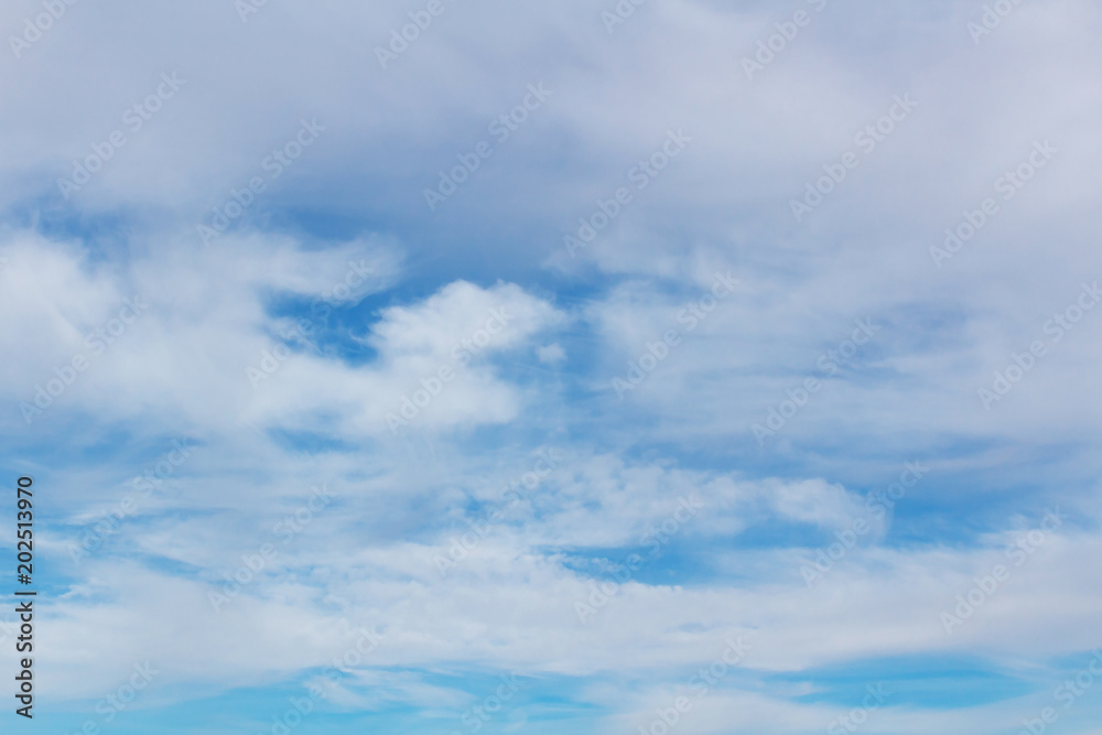 Background with white clouds on blue sky. Abstract background