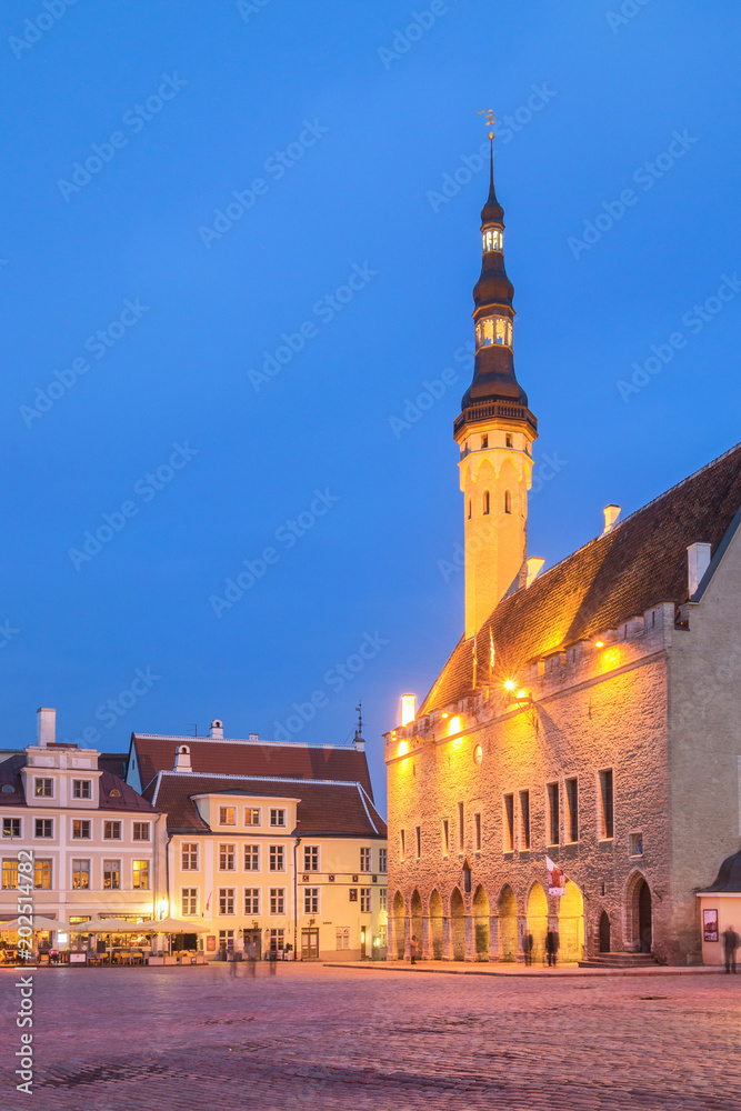 Town Hall of Tallinn at Dusk