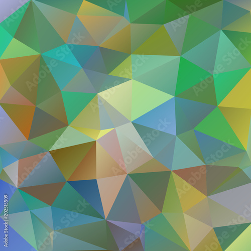 Square warm sand  green background of abstract triangles