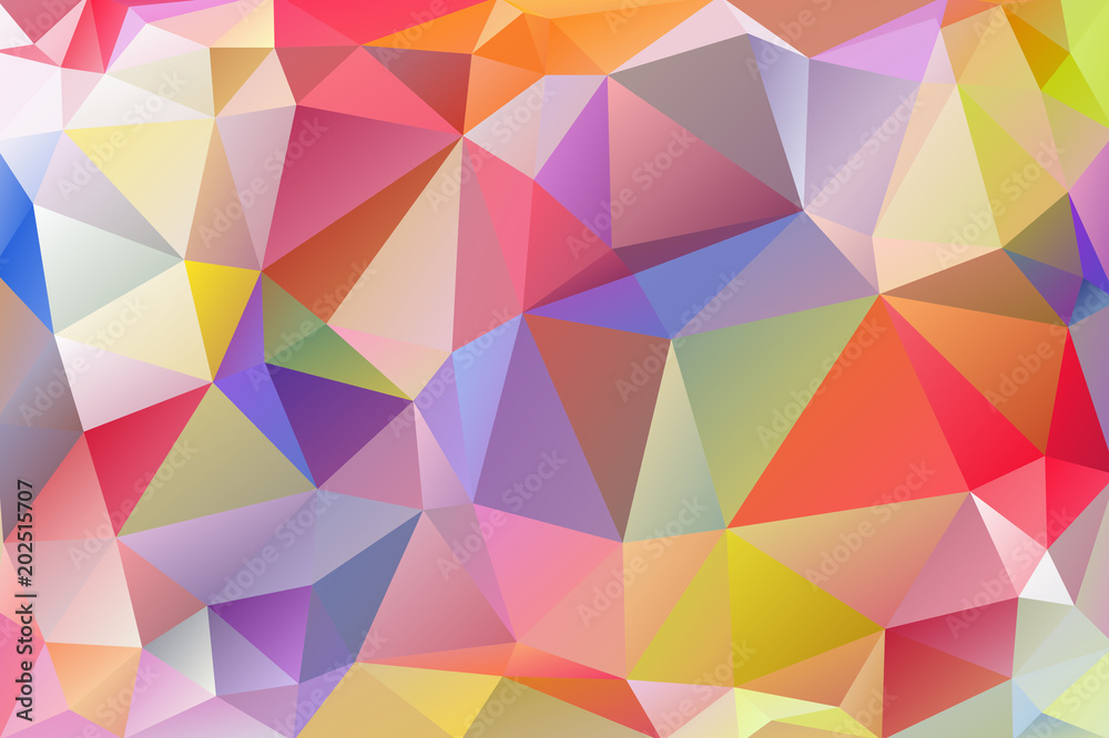 Abstract, colorful, multicolor and iridescent background of triangles