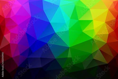Multicolor abstract background of triangles , all the colors of the rainbow