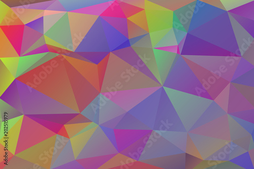 Abstract, colorful, multicolor and iridescent background of triangles