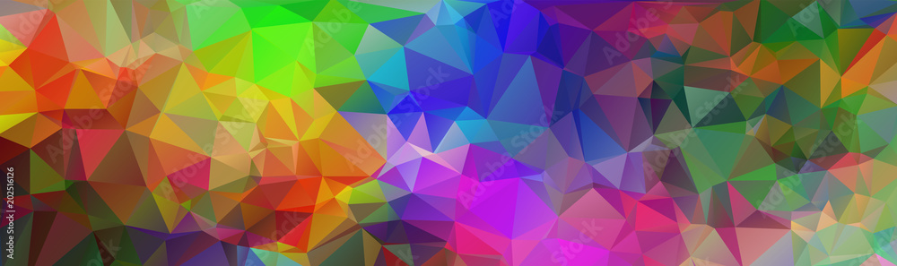 Obraz premium Multicolor abstract background banner of triangles , all the colors of the rainbow
