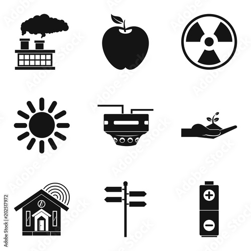 Wind force icons set. Simple set of 9 wind force vector icons for web isolated on white background