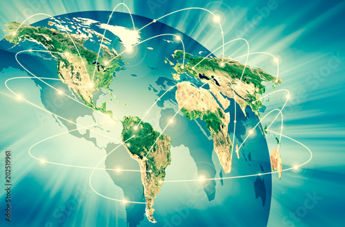 Physical world map illustration. Elements of this image furnished by NASA