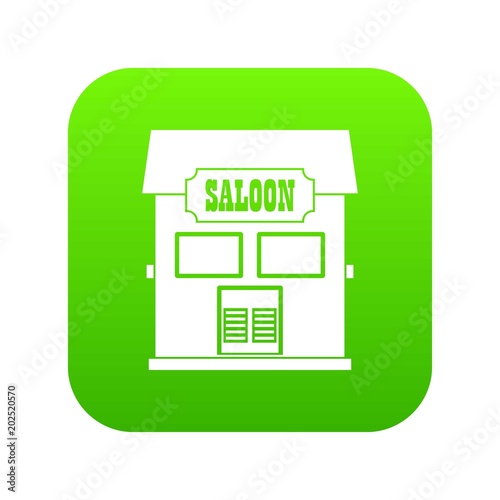 Western saloon icon digital green for any design isolated on white vector illustration