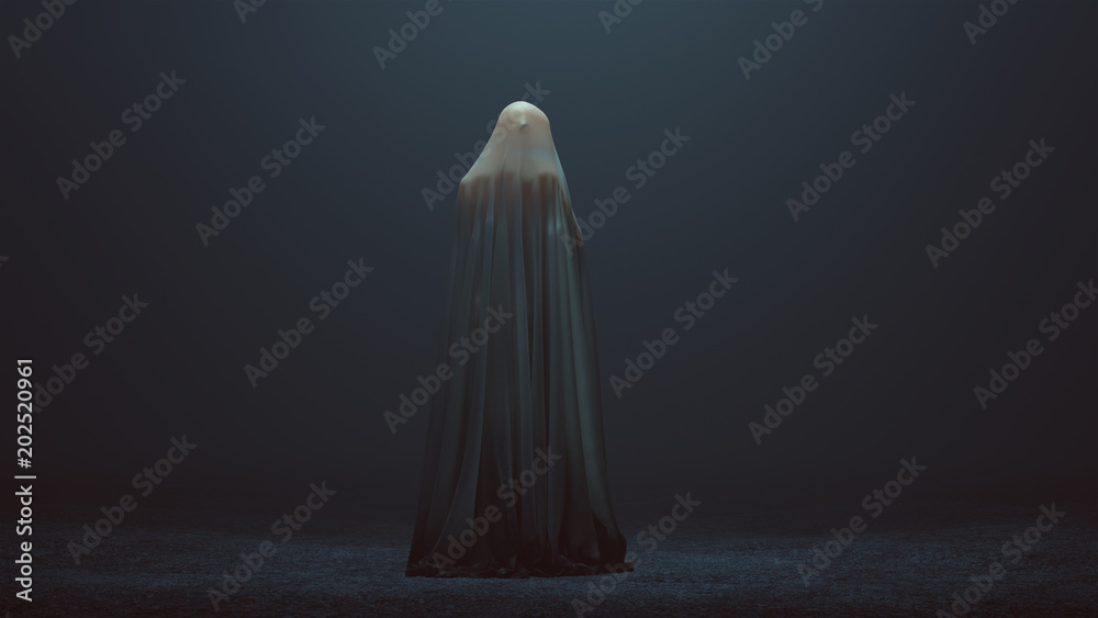 Evil Spirit Looking Over Its Shoulder in a foggy void 3d Illustration Evil Spirit Looking Over Its Shoulder in a foggy void 3d Illustration