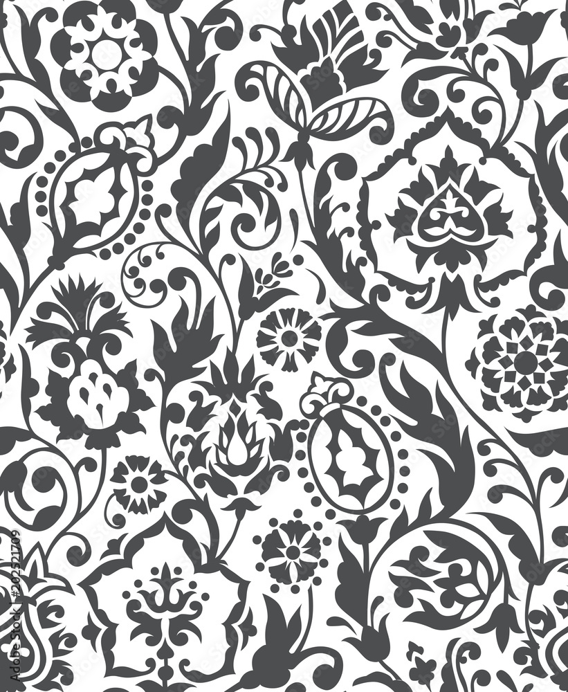 Fototapeta premium vintage classic flower seamless pattern