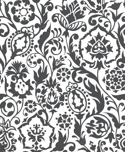 vintage classic flower seamless pattern