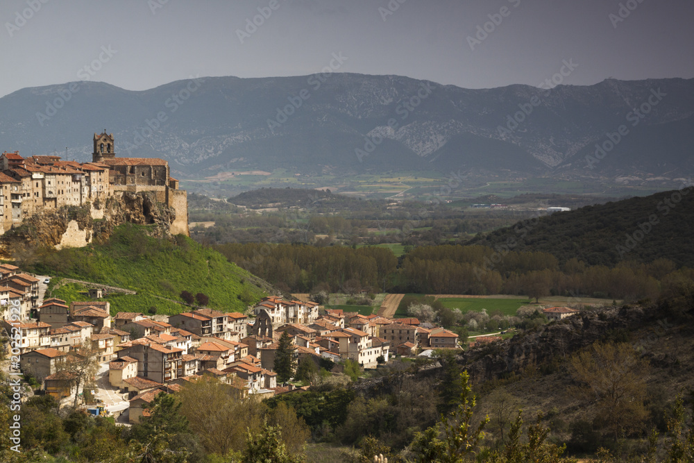 Village of Frías in Burgos, Castilla y León. Spain. Ancient and medieval architecture with castle.