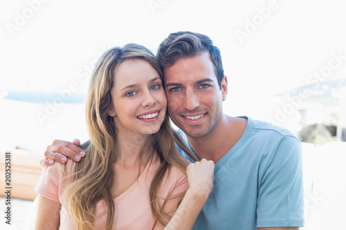 Close-up portrait of a loving young couple