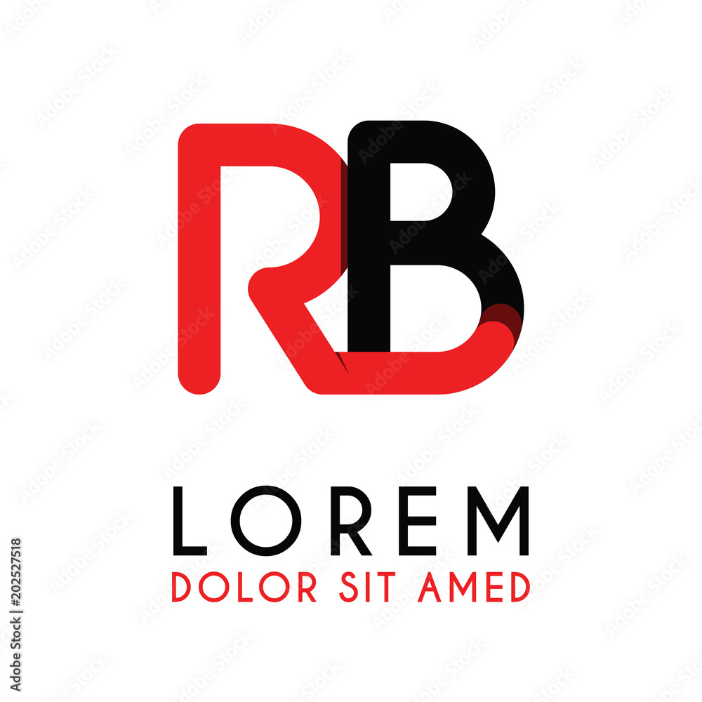 initial Letter RB with red Black and has rounded corners initial Letter RB with red Black and has rounded corners