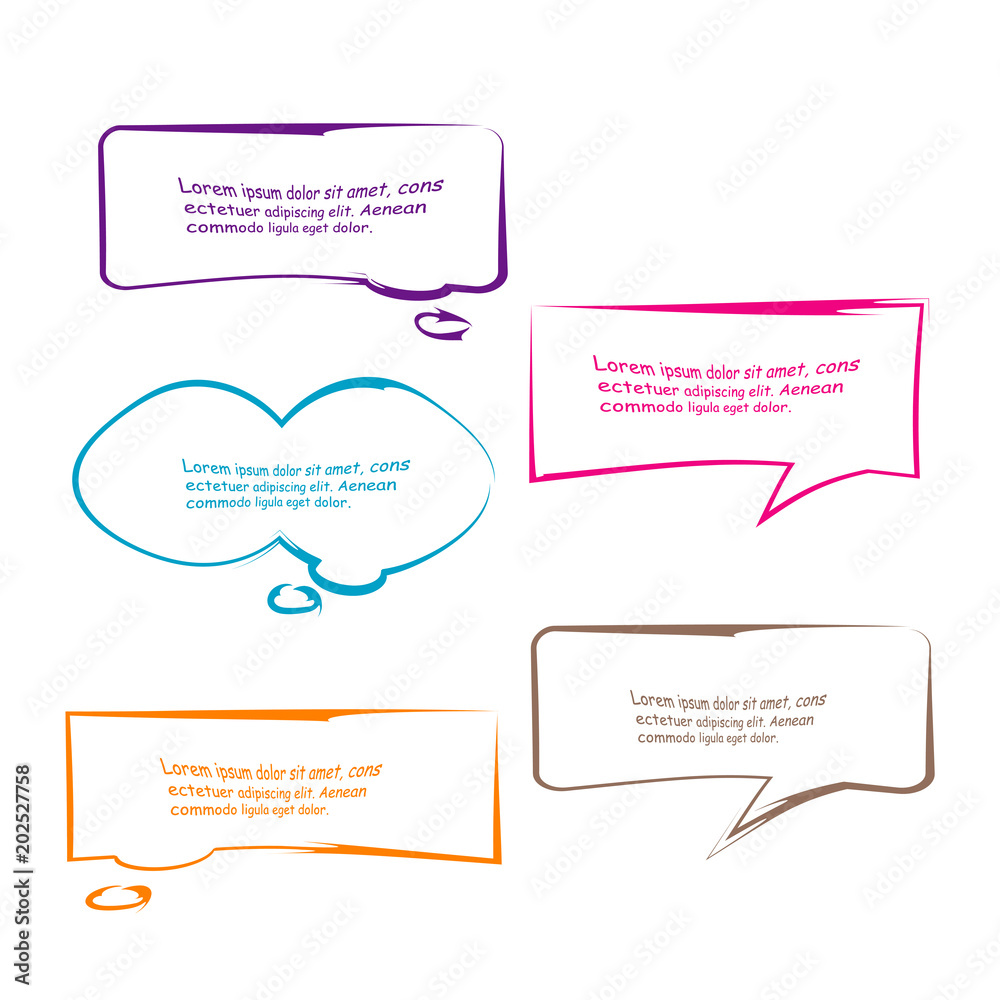 set of quote box bubble speech talk frame illustration