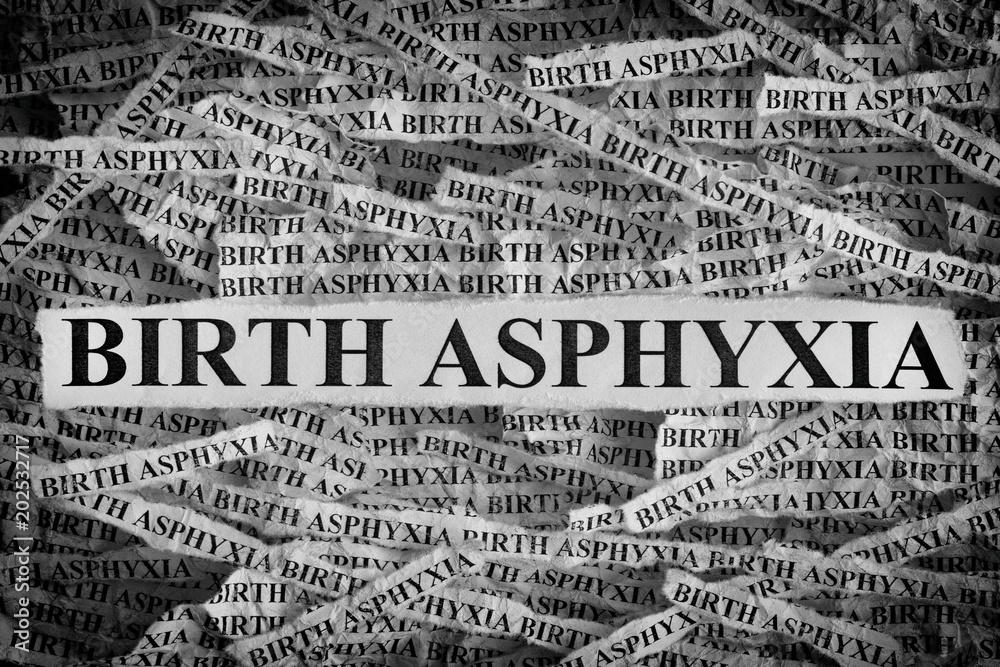 Ταπετσαρία Torn pieces of paper with the words Birth Asphyxia