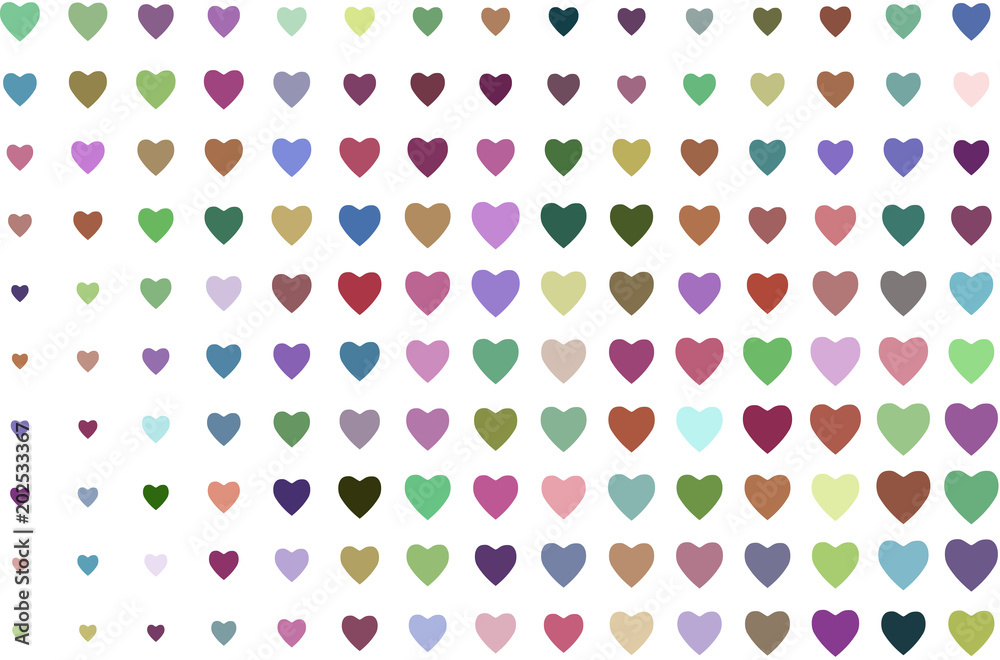 Abstract colored heart or love shape pattern. Creative, design, background & graphic.