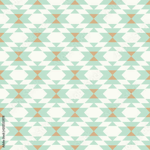 vector triball kilim mint and gold geometric seamless repeat pattern backround photo