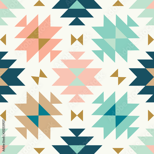 vector kilim tribal cream green and pink seamless repeat backround photo