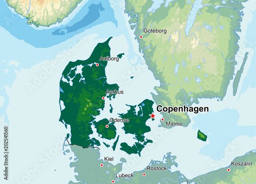 Denmark physical map