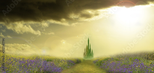emerald city and yellow bri...