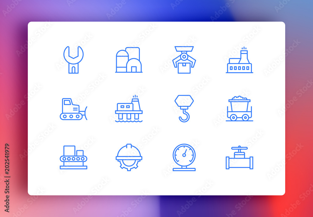 Industry Minimalist Icons Stock Template | Adobe Stock