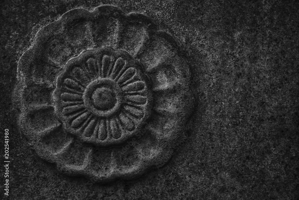 Monochrome Ornate stone texture, circle rock shape, background for web site or mobile devices Monochrome Ornate stone texture, circle rock shape, background for web site or mobile devices