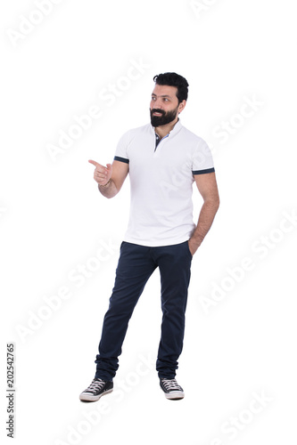 standing man pointing