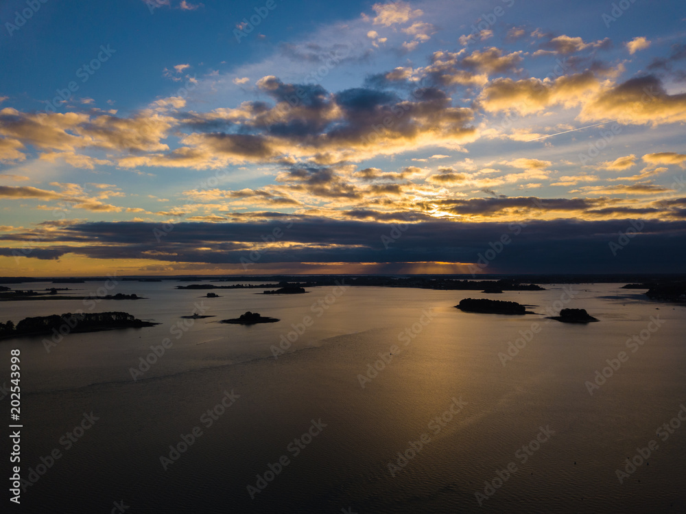 Fototapeta premium Sunset in Bretagne - Drone