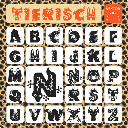 Alphabet - Font, Tierisch
