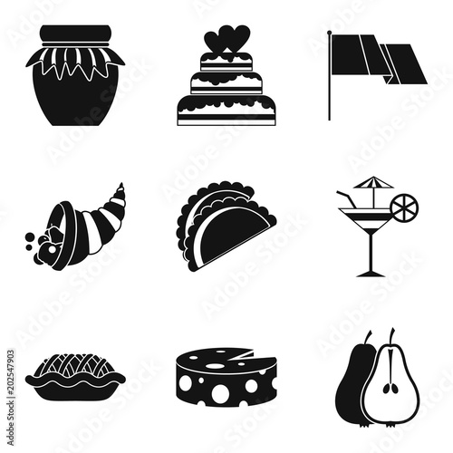 Vino icons set. Simple set of 9 vino vector icons for web isolated on white background