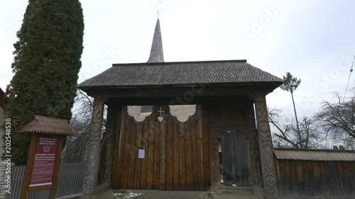 The Wooden Church's gate in Oncesti  photo