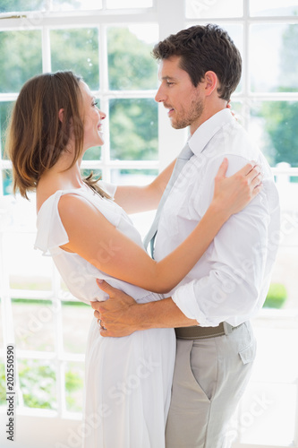 Loving young couple looking at each other