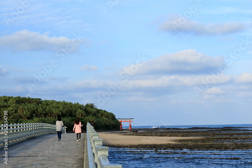 Obraz na płótnie 青島 参道を歩く女性 w salonie