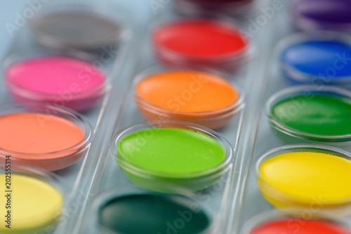 Colorful closeup of paints