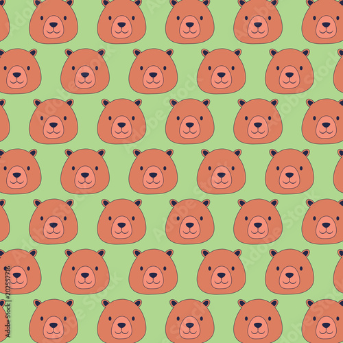 colorful background of cute bears design, vector illustration