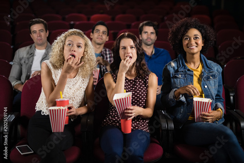 Group of people watching movie