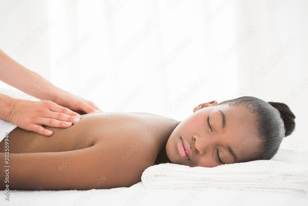 Pretty woman enjoying a massage
