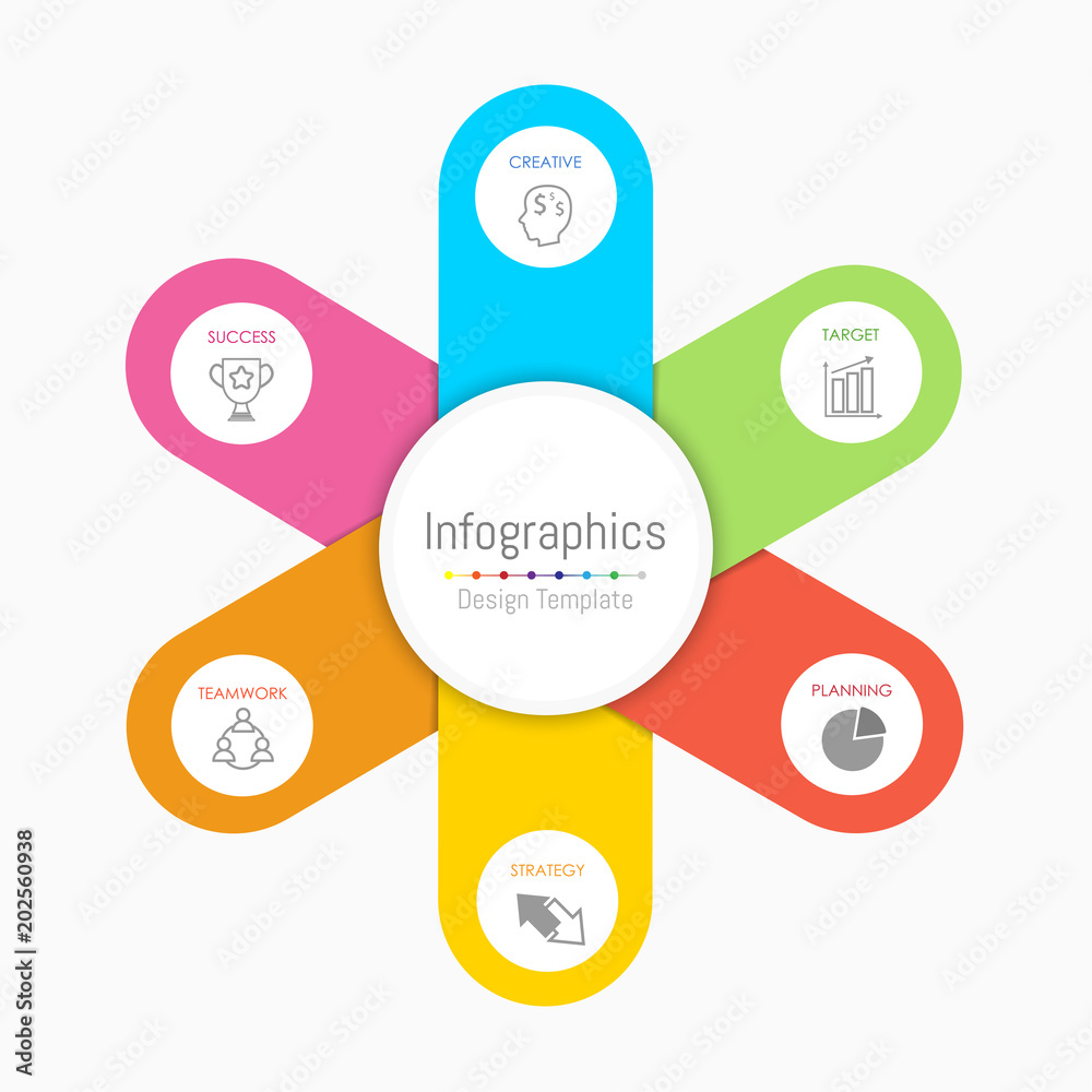Infographic design elements for your business data with 6 options, parts, steps, timelines or processes. Vector Illustration. Infographic design elements for your business data with 6 options, parts, steps, timelines or processes. Vector Illustration.
