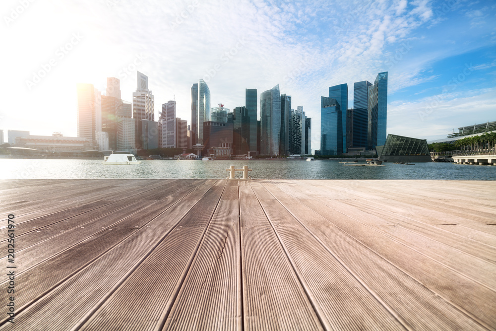 Fotografie Singapore skyline in sunset