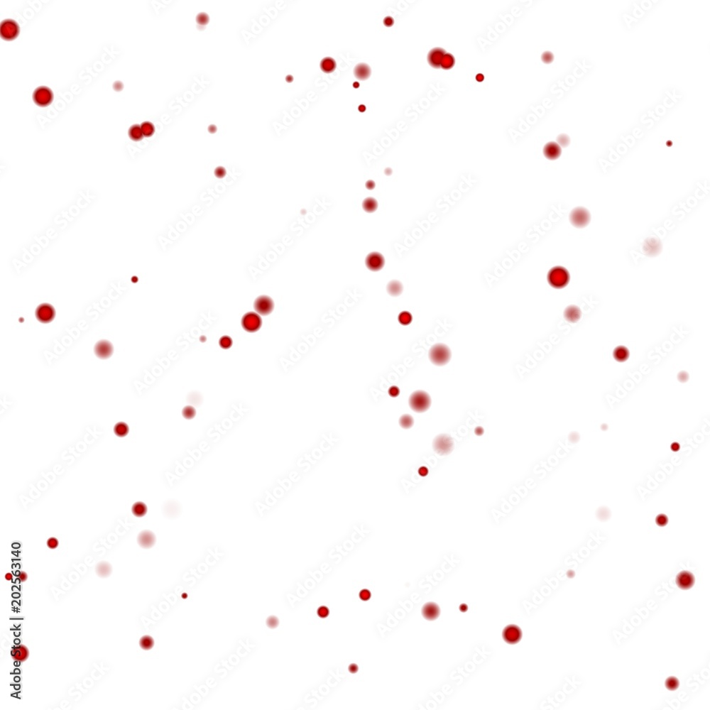Falling red dots with white background Falling red dots with white background